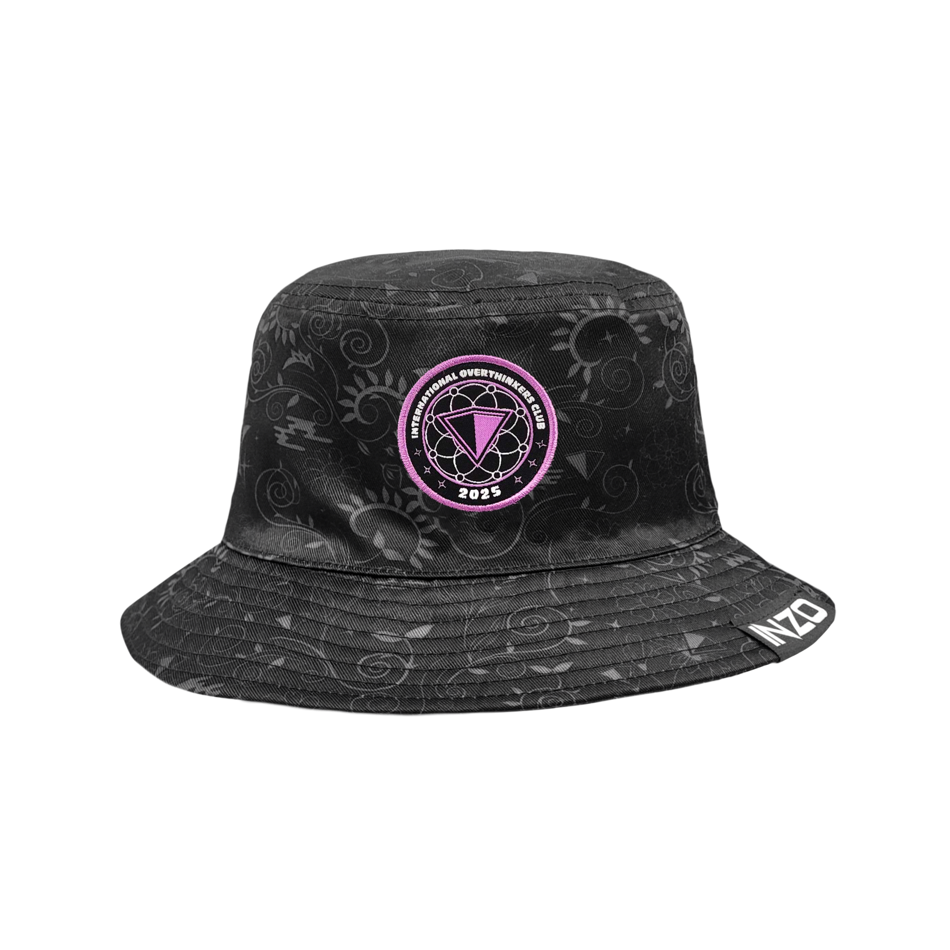 ILLEDIT FLOWER ARTWORK BUCKET HAT バケハ Printed Canvas Bucket Hat Dark Blue Palm Floral Online