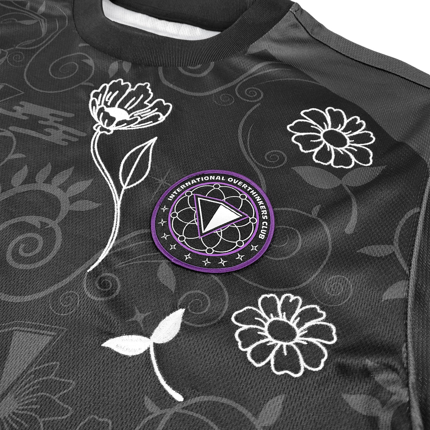 Floral Nebula Soccer Jersey - Black