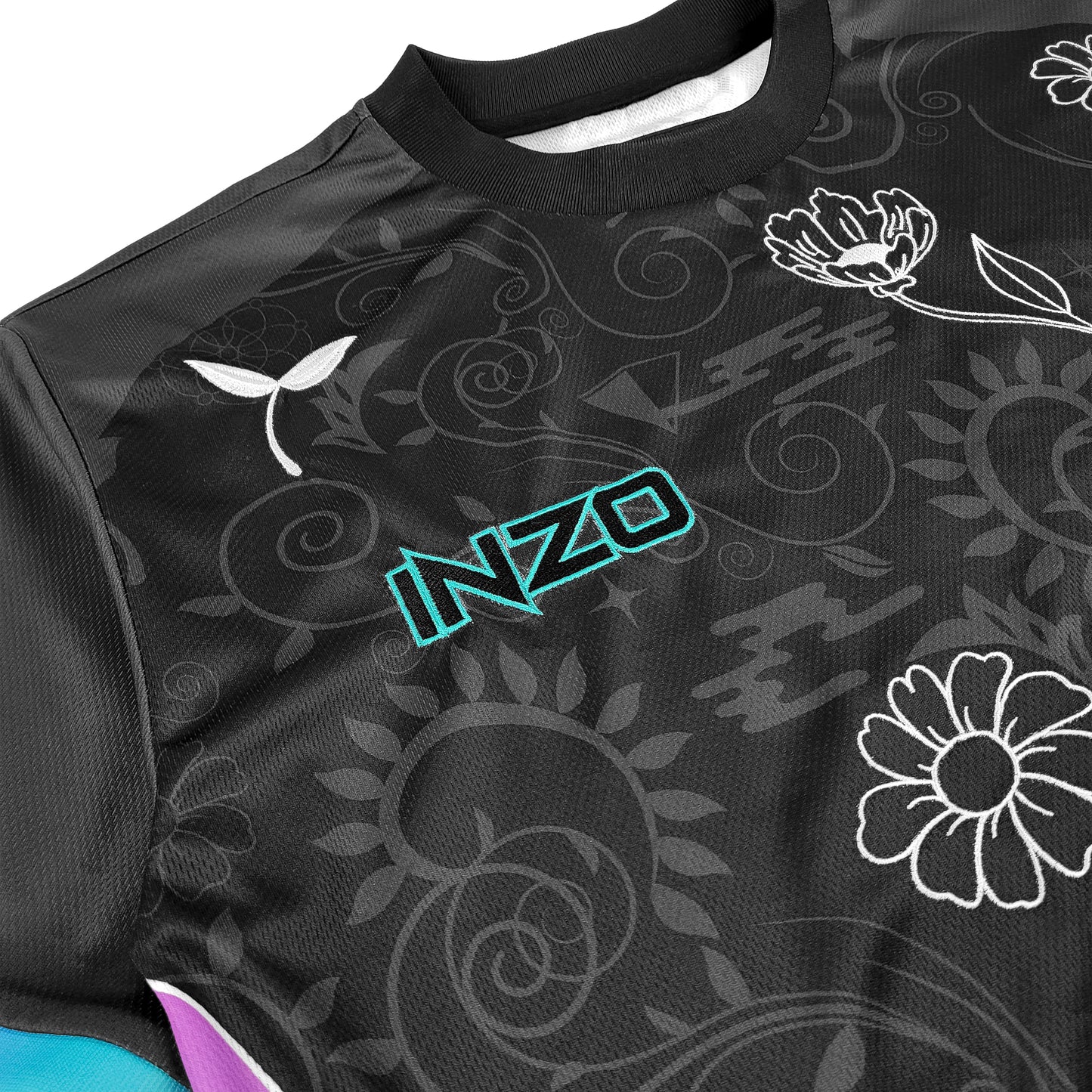 Floral Nebula Soccer Jersey - Black