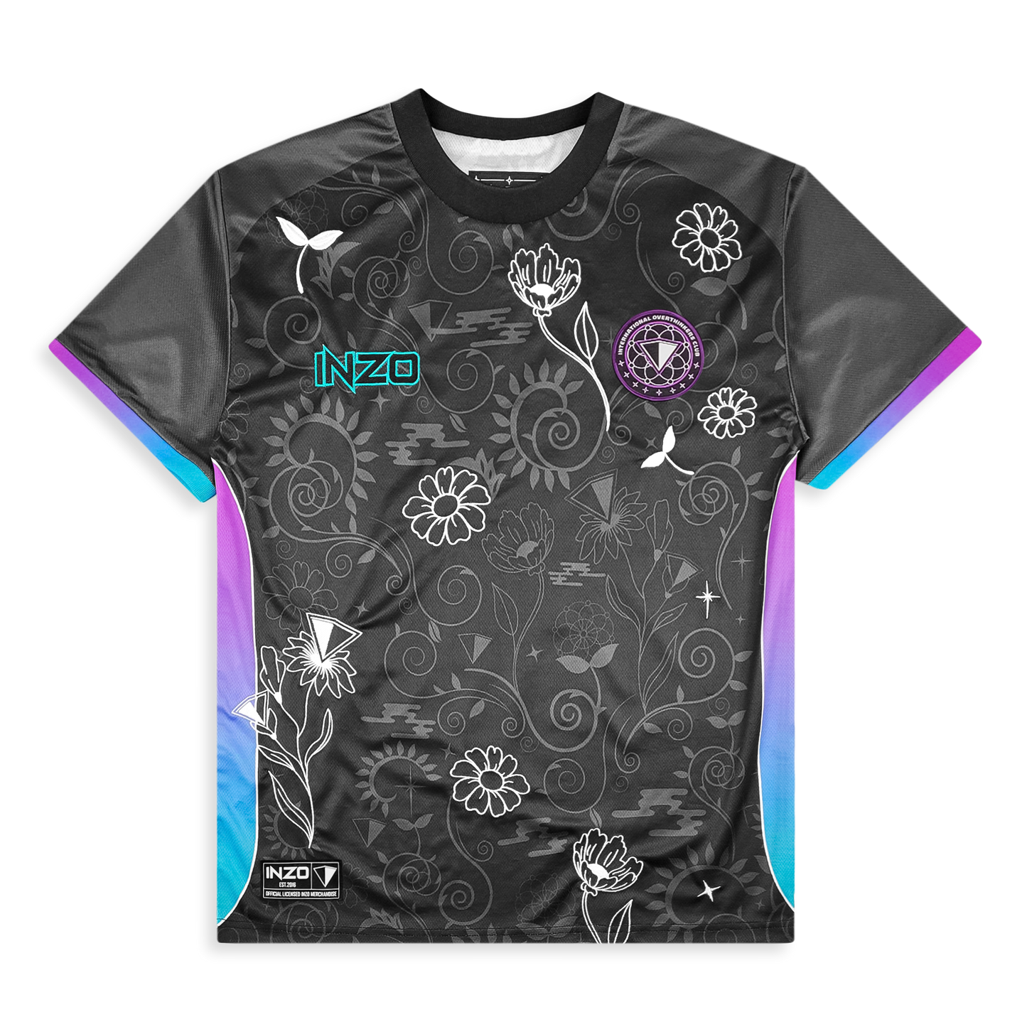 Floral Nebula Soccer Jersey - Black