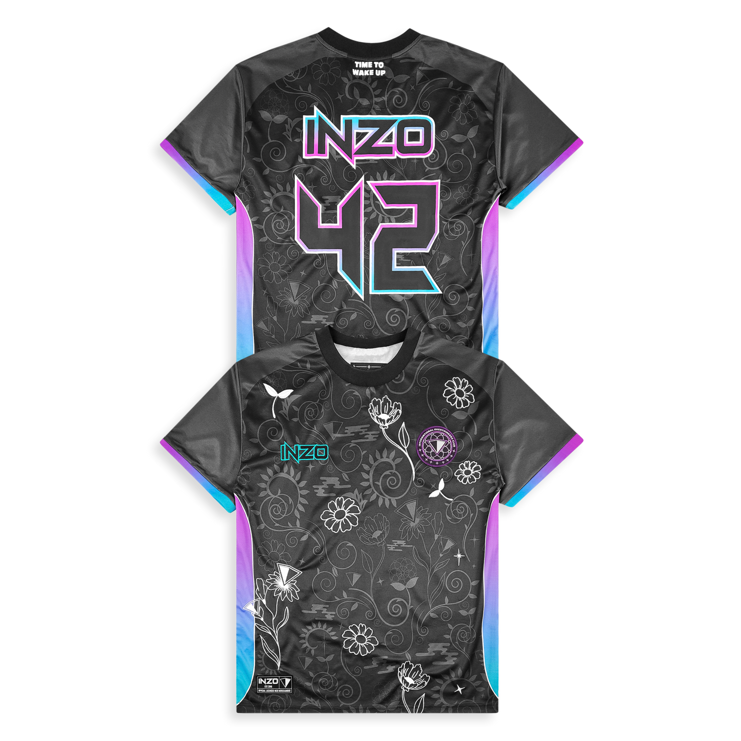 Floral Nebula Soccer Jersey - Black