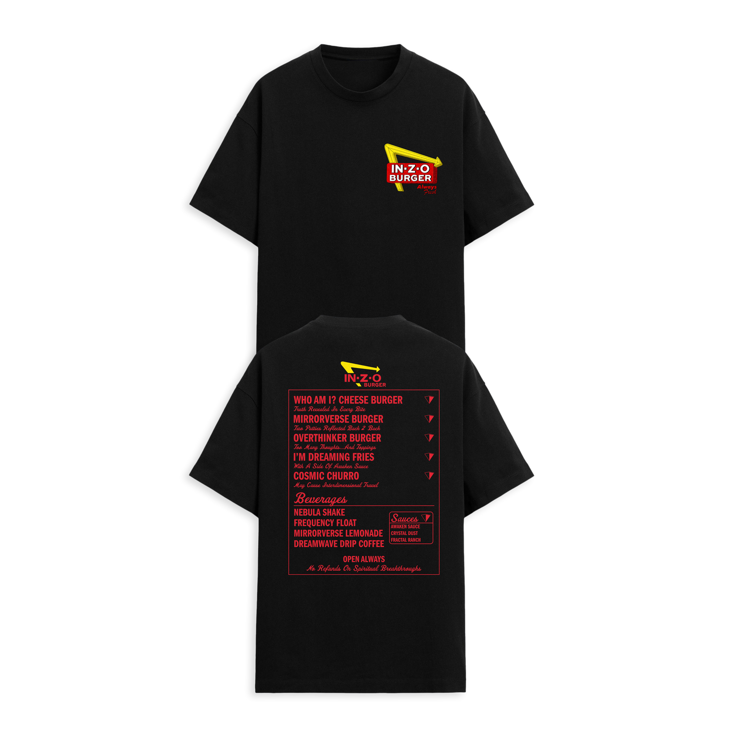 IN-Z-O Menu Tee - Black