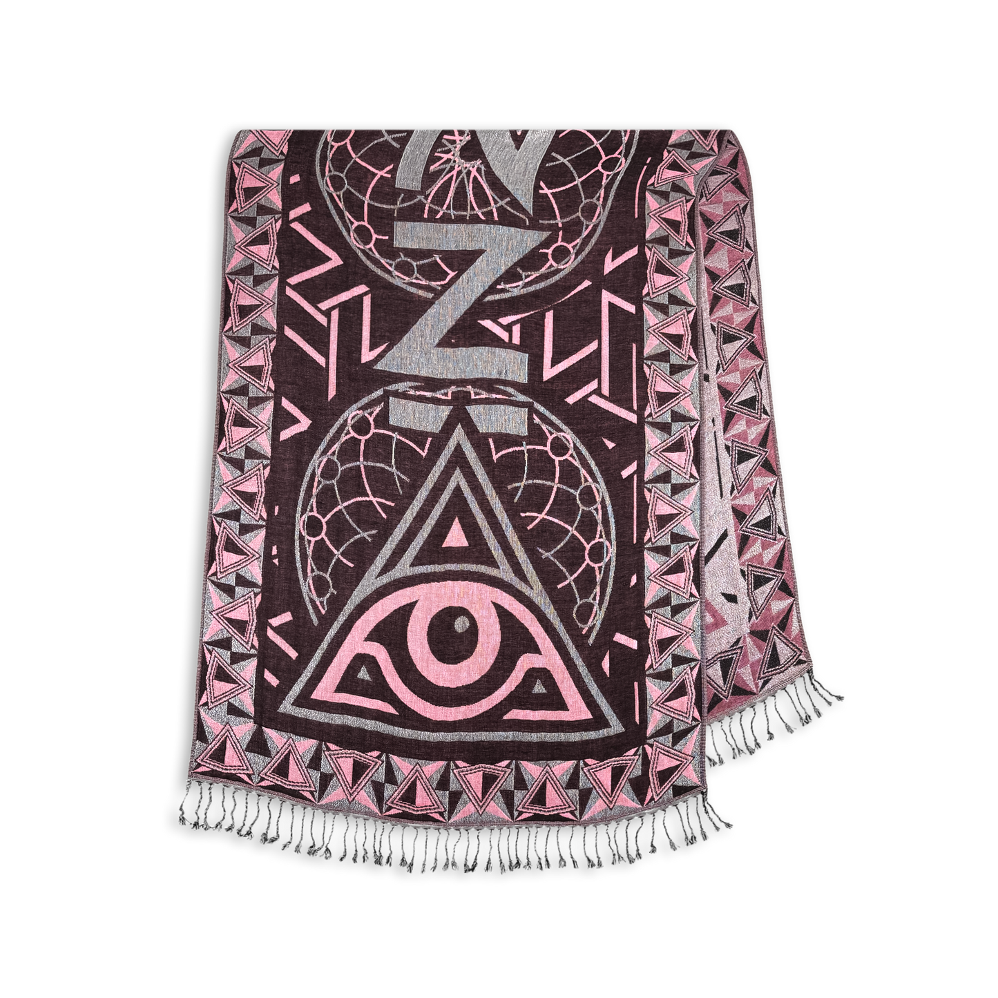 Fractal Sight Metallic Knit Pashmina