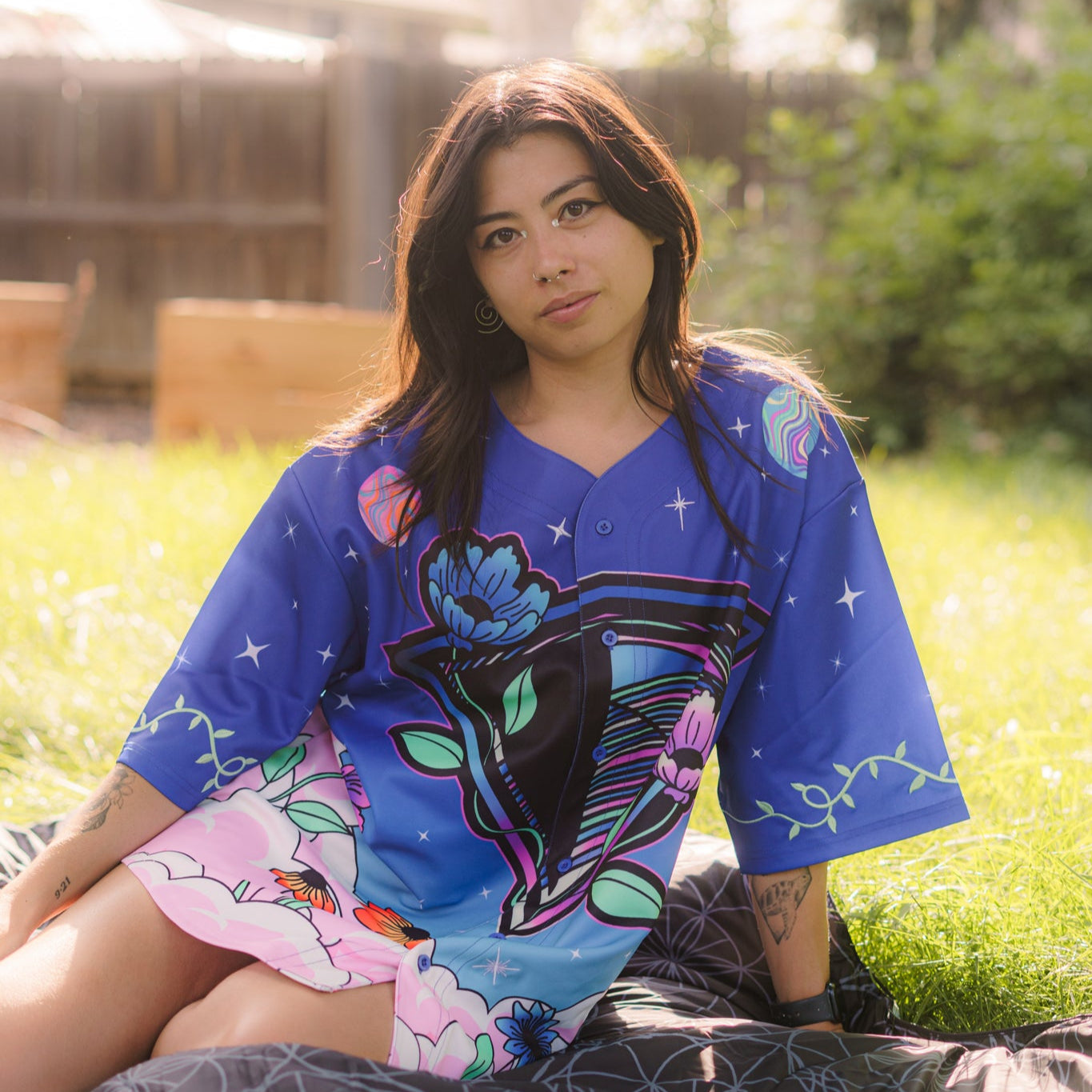 Galactic Garden Baseball Jersey