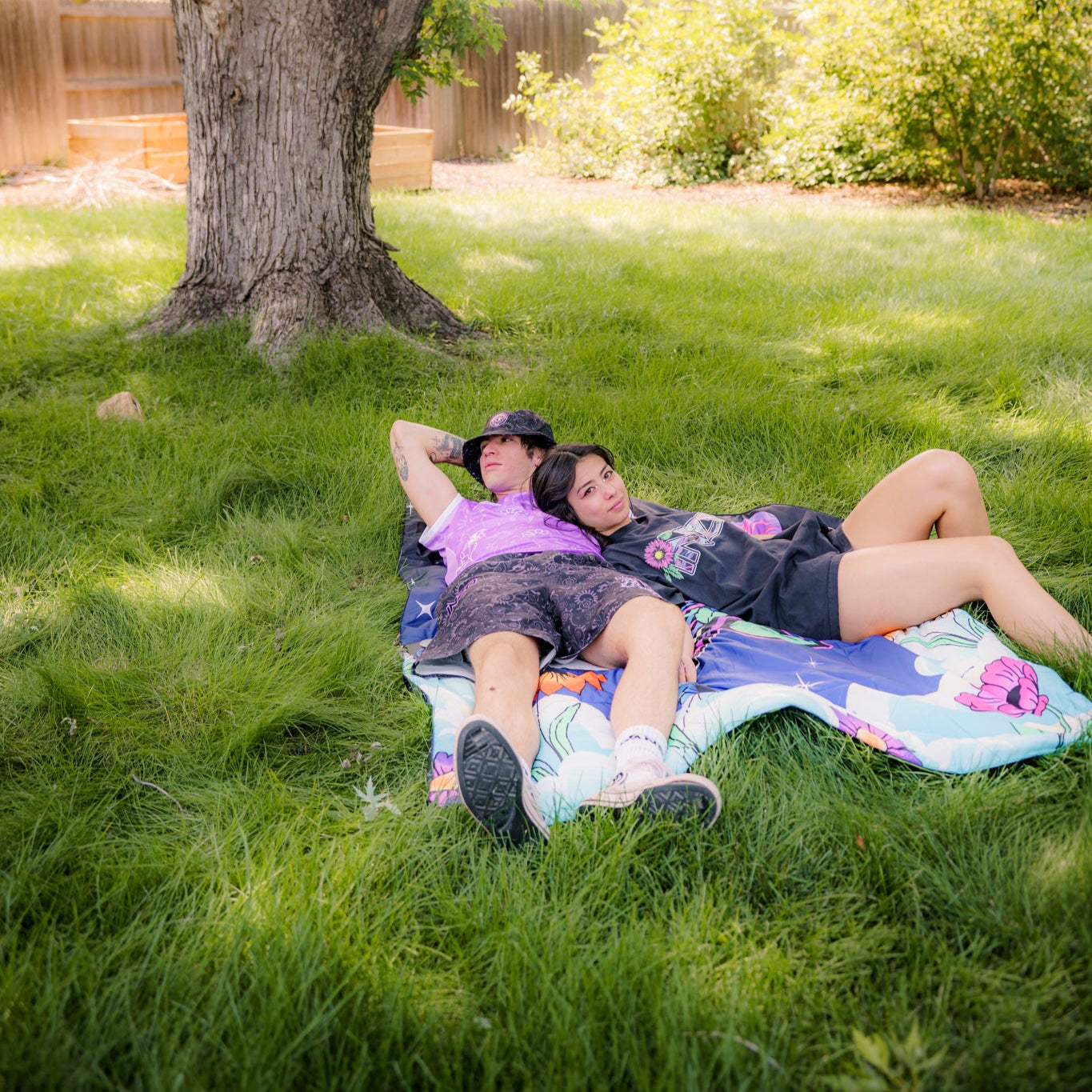 Galaxy In Bloom Packable Blanket