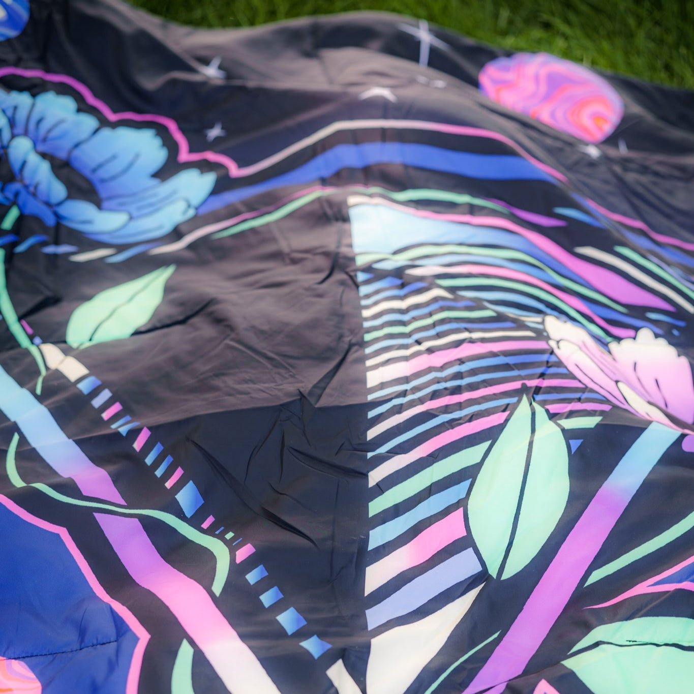 Galaxy In Bloom Packable Blanket